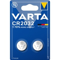 VARTA 06032 Engangsbatteri CR2032 Lithium Engangsbatteri, CR2032, Lithium, 3 V, 2 stk, 230 mAh