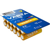 VARTA Longlife AA LR6 Engangsbatteri Alkaline Engangsbatteri, AA, Alkaline, 1,5 V, 12 stk, Blå, Gul