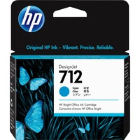 HP 712 DesignJet-blækpatron, cyan, 29 ml cyan, 29 ml, Standard udbytte, Farvebaseret blæk, 27 ml, 1 stk, Enkelt pakke