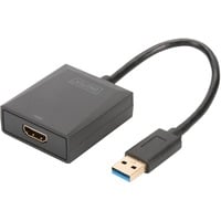 Digitus DA-70841 USB grafisk adapter Sort Sort, 1920 x 1080 pixel, 1080p, Sort, Blister, 220 mm, 160 mm