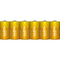 VARTA 4114 Engangsbatteri C Alkaline Engangsbatteri, C, Alkaline, 1,5 V, 6 stk, Blå, Gul