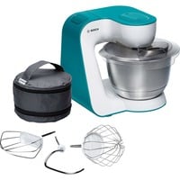 Bosch MUM54D00 foodprocessor 900 W 3,9 L Rustfrit stål, Hvid Hvid/Turkis, 3,9 L, Rustfrit stål, Hvid, 1,1 m, 2 kg, Rustfrit stål, 900 W