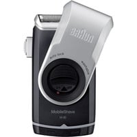 Braun MobileShave PocketGo M90 Blå, Sølv, Shaver Sort/Sølv, Blå, Sølv, Batteri, 60 t, 180 g, Kasse, 38 mm