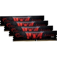 G.Skill 64GB DDR4-2400 RAM-modul 2400 Mhz, Hukommelse 64 GB, 4 x 16 GB, DDR4, 2400 Mhz, 288-pin DIMM, Sort, Rød