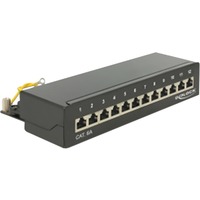 DeLOCK 87676 patch panel Sort, Cat6a, Sort, 218 mm, 108 mm, 44,2 mm, Kasse