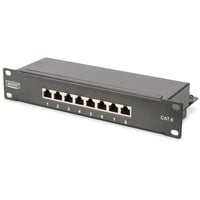 Digitus CAT 6, Cl. E 1U, Patch Panel Sort, Cl. E, RJ-45, Sort, Reolmontering, 1U, UL, 180 mm