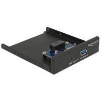 DeLOCK 63962 drive bay panel 8,89 cm (3.5") I/O panel med porte Sort, Frontpanel Sort, 8,89 cm (3.5"), I/O panel med porte, Sort, Metal, 5 Gbit/sek., 102 mm