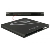 DeLOCK 42595 ODD lukning SATA Sort, Drev kabinet SATA, Asmedia ASM1153E, 5 Gbit/sek., Vekselstrøm, USB, 3.2 Gen 1 (3.1 Gen 1), USB Type-C