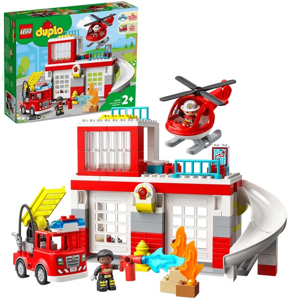 Lego Brandstation og helikopter, Bygge legetøj Byggesæt, 2 År, Plast, 117 stk, 2,06 kg