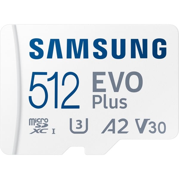 Samsung EVO microSD-hukommelseskort Hvid, 512 GB, MicroSDXC, Klasse 10, UHS-I,